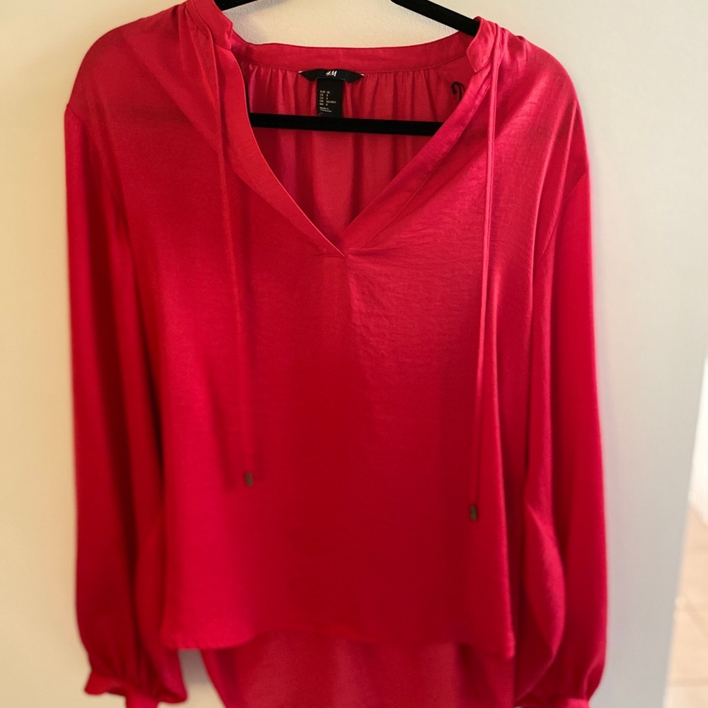 Silky vneck blouse